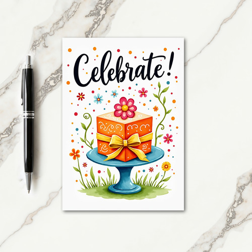 Festive Blossom Birthday Card