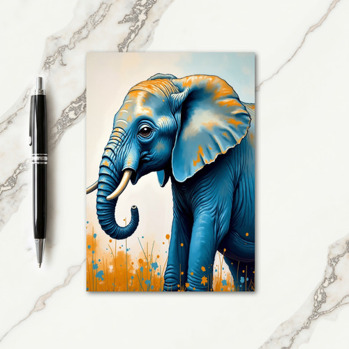 Festive Blue Elephant Card