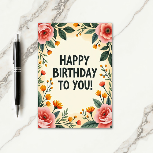 Festive Blush Birthday Card