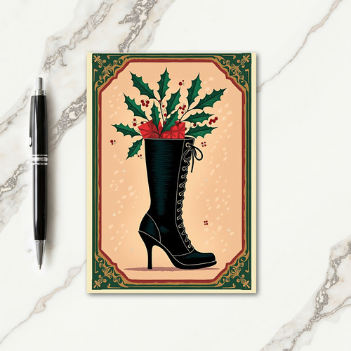 Festive Boot Christmas Card