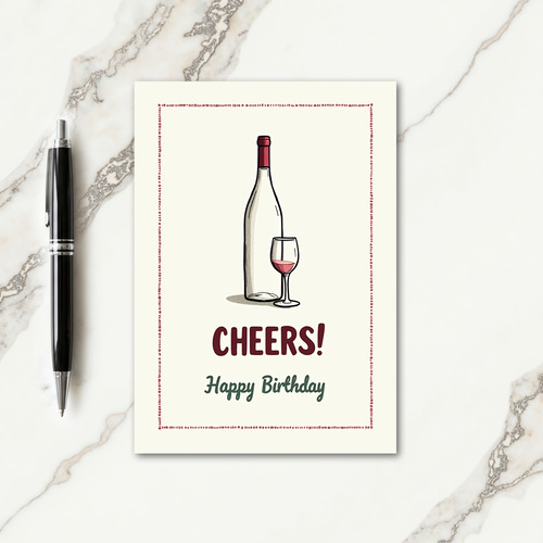 Festive Bottle Glass Birthday Card
