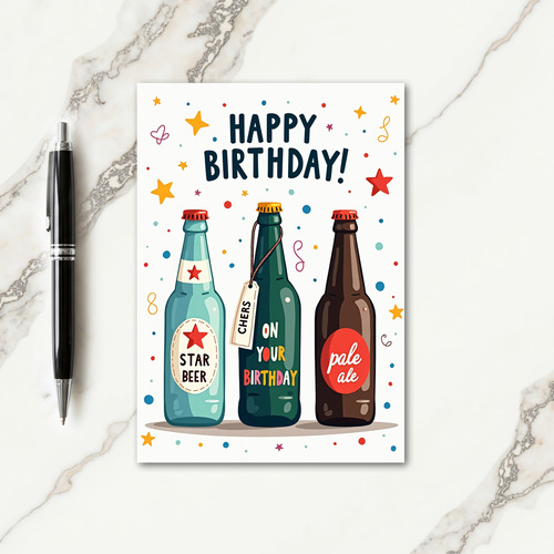 Festive Bottles Confetti Card