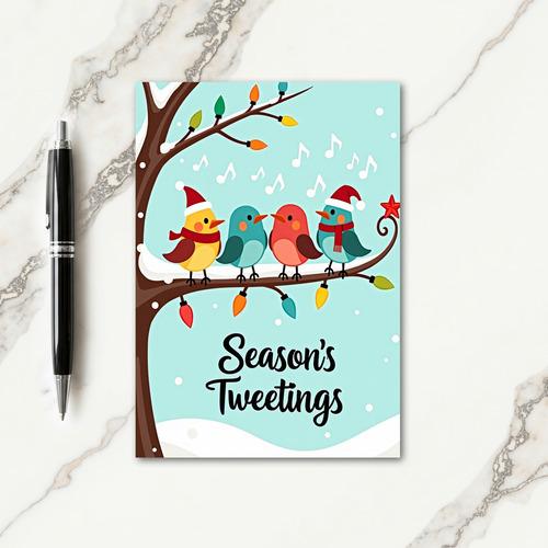 Festive Branch Birds Card