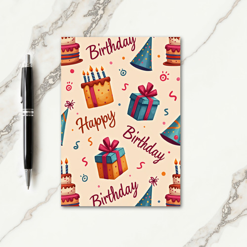 Festive Brushstroke Birthday Card