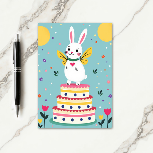 Festive Bunny Cake Art Card