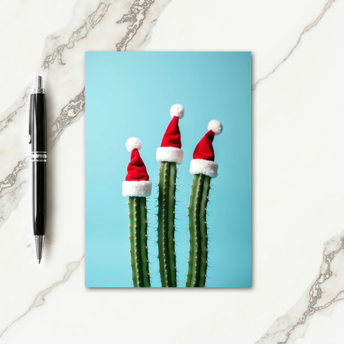 Festive Cactus Trio Holiday Card
