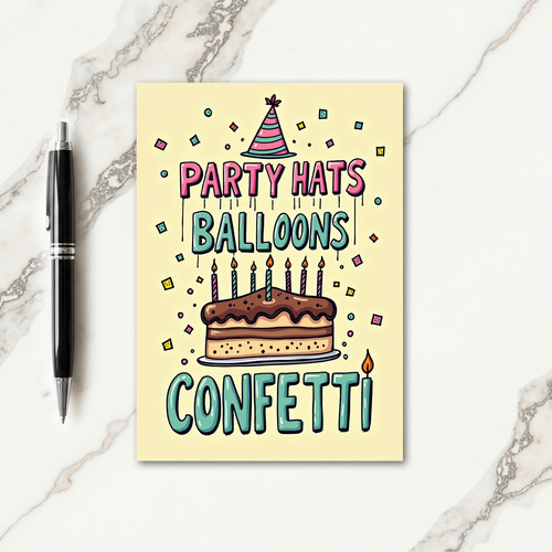 Festive Cake And Candles Card