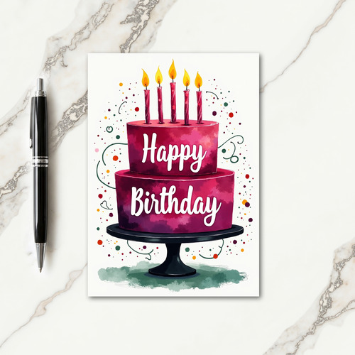 Festive Cake Birthday Card