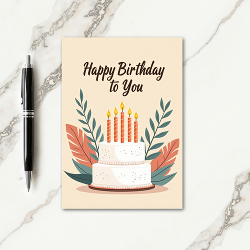 Festive Cake Illustration Card