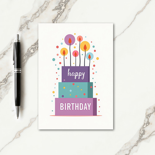 Festive Cake Lights Birthday Card