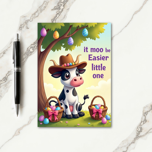 Festive Calf Springtime Card