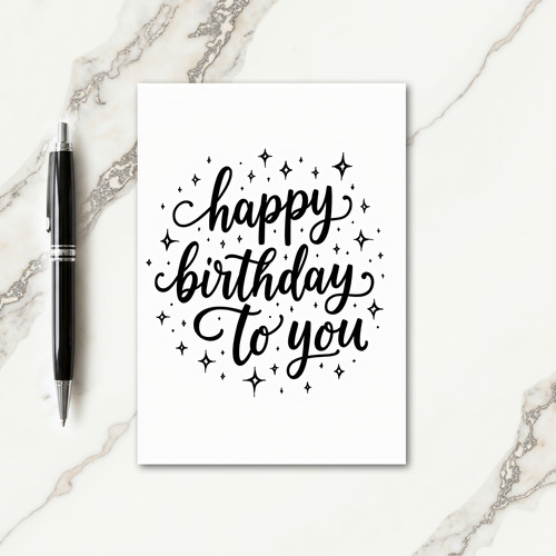 Festive Calligraphy Birthday Card