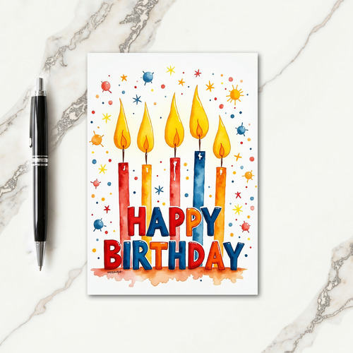 Festive Candle Art Card