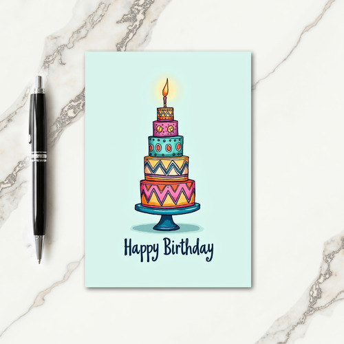 Festive Candle Cake Birthday Card