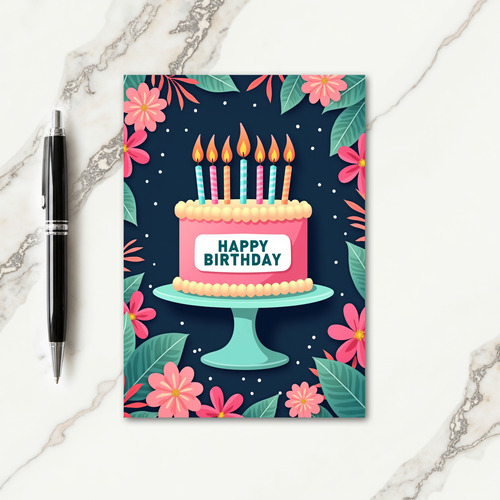 Festive Candlelit Cake Card