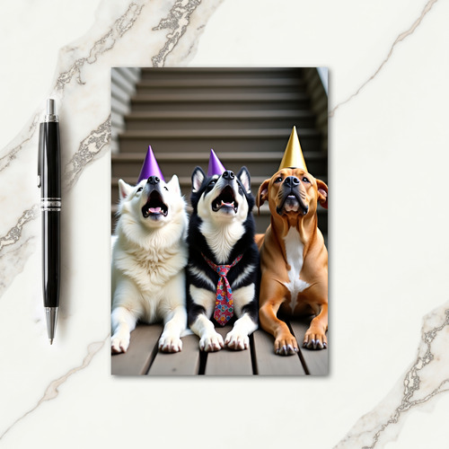 Festive Canine Birthday Card