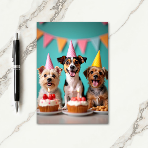 Festive Canine Cupcake Card