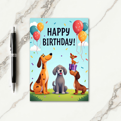 Festive Canine Party Card