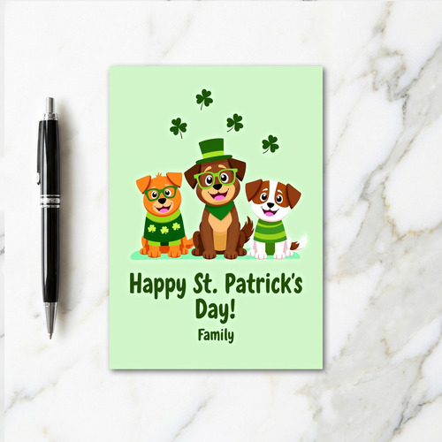 Festive Canine St Patricks Day Card