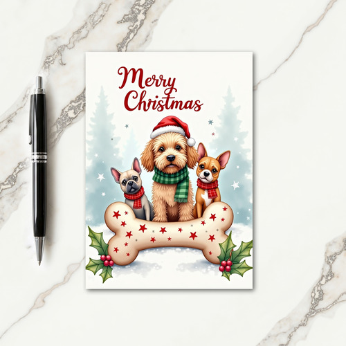 Festive Canine Trio Card