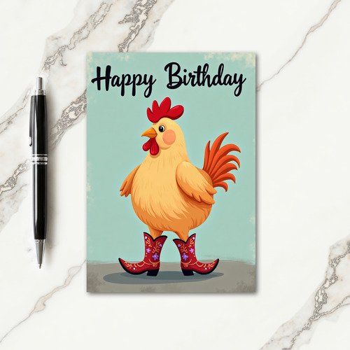 Festive Cartoon Bird Card