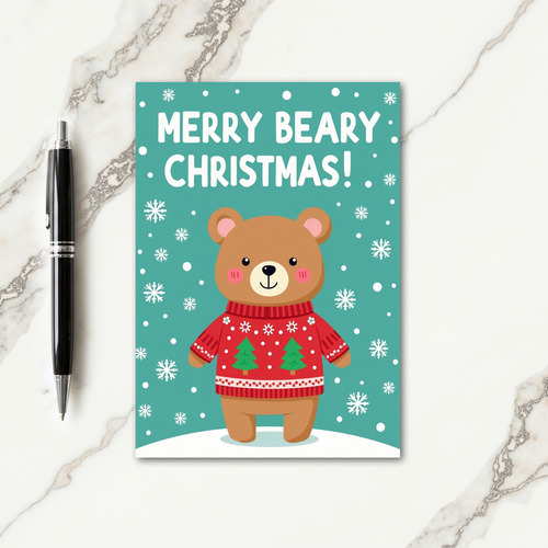 Festive Cartoon Christmas Card