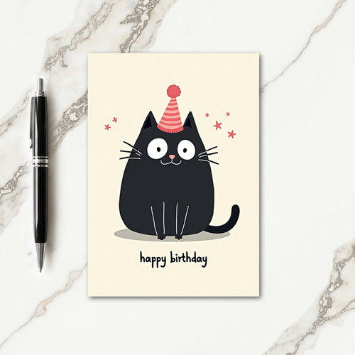 Festive Cat Birthday Card