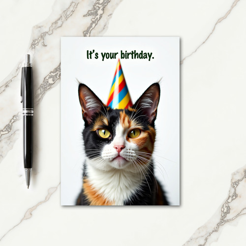 Festive Cat Hat Birthday Card