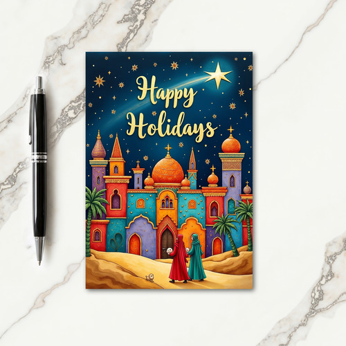 Festive Cityscape Night Card thumbnail