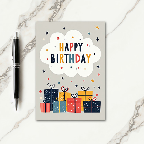 Festive Cloud Birthday Card