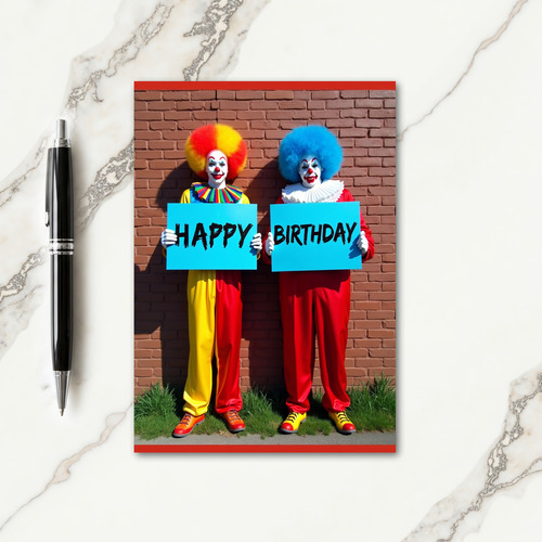 Festive Clown Birthday Card