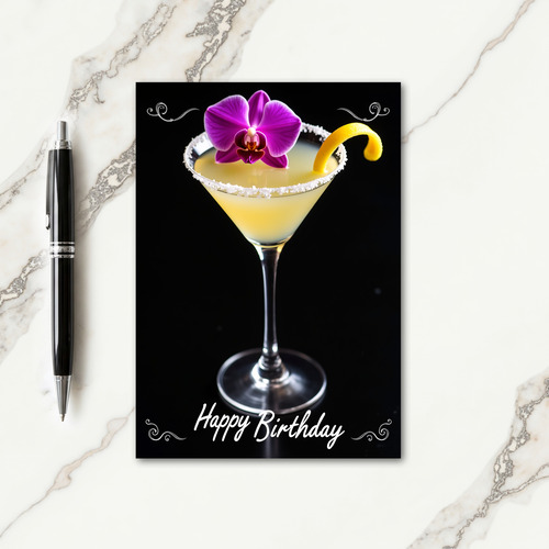 Festive Cocktail Birthday Card