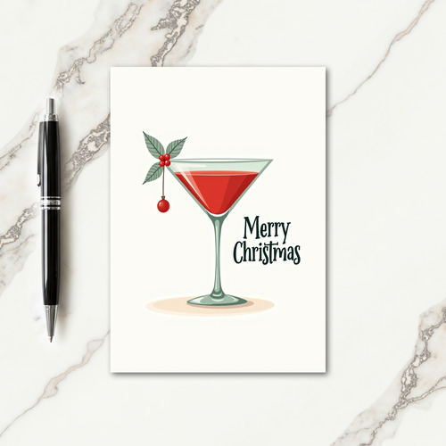 Festive Cocktail Glass Card thumbnail