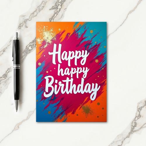 Festive Color Burst Birthday Card