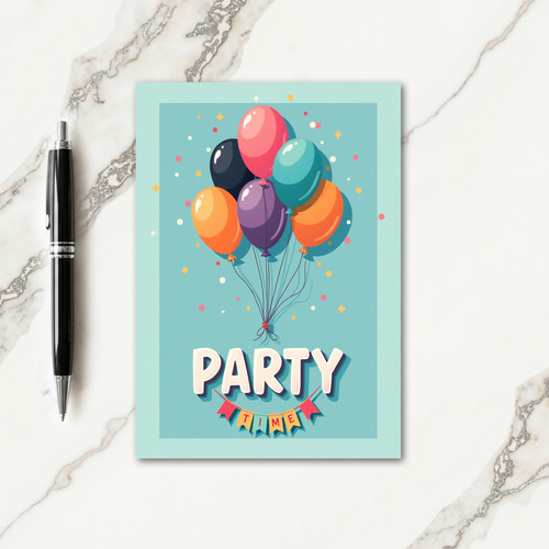 Festive Colorful Balloons Card
