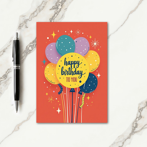 Festive Colorful Spheres Card