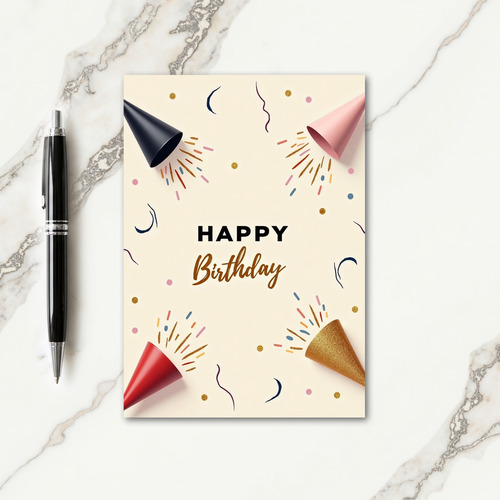 Festive Cones Birthday Card