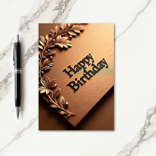 Festive Copper Botanical Card