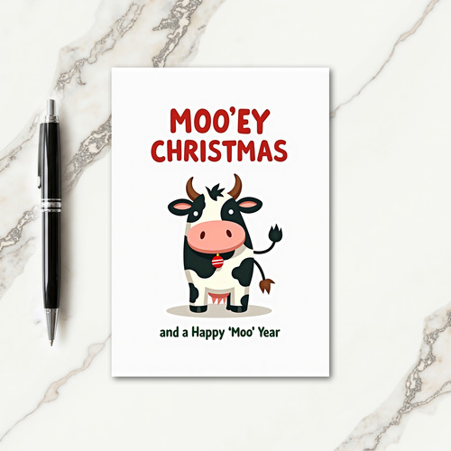 Festive Cow Art Card
