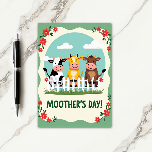 Festive Cows Mothers Day Card