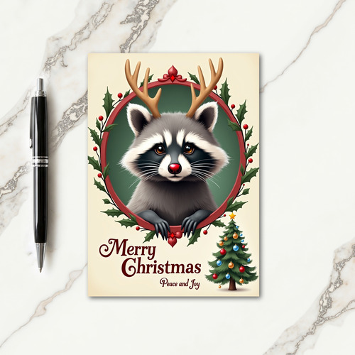 Festive Creature Art Christmas Card thumbnail