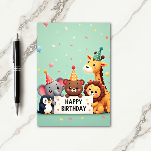 Festive Critters Birthday Card