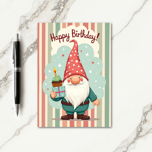 Festive Cupcake Character Card