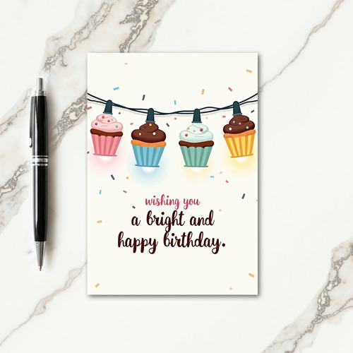 Festive Cupcake Light Card