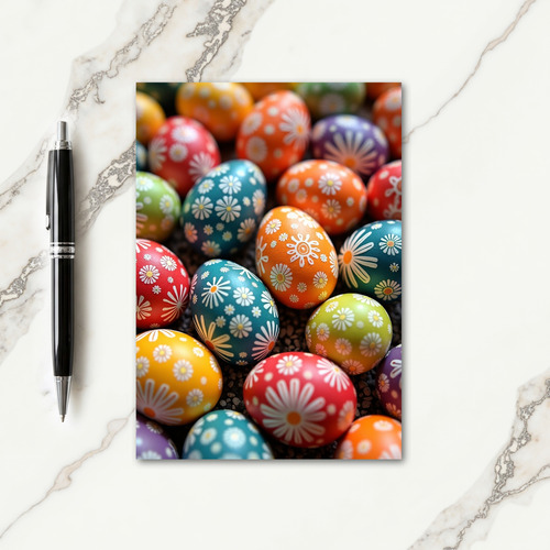 Festive Decorated Eggs Card