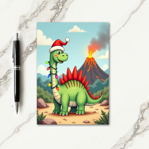 Festive Dino Christmas Card