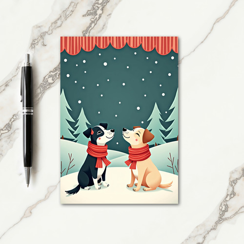 Festive Dog Art Christmas Card