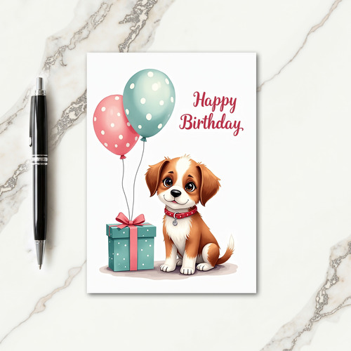 Festive Dog Birthday Card