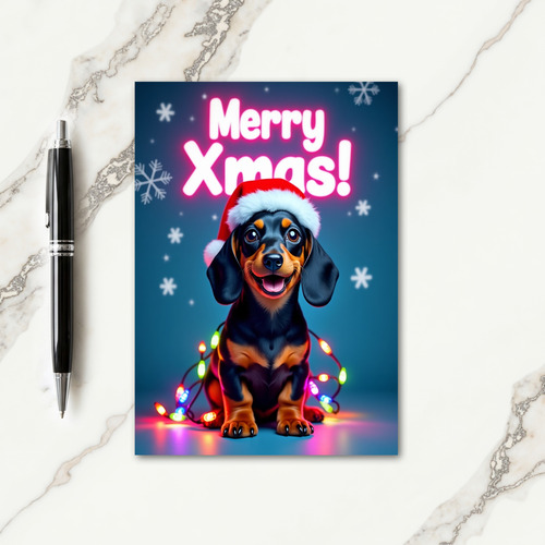 Festive Dog Lights Card