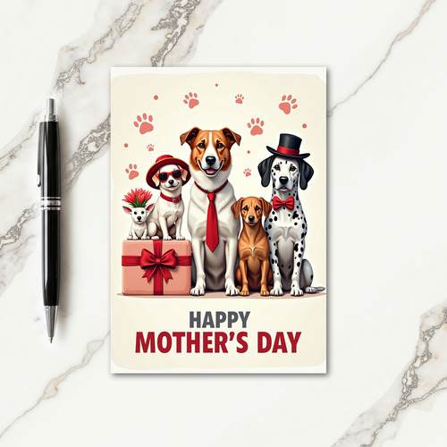 Festive Dog Mothers Day Card